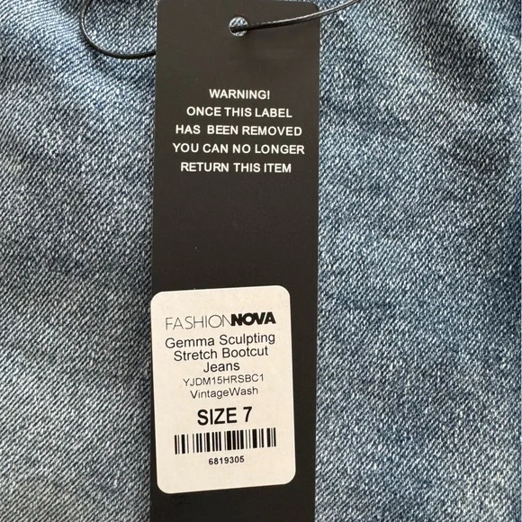 Fashion Nova Gemma Sculpting Stretch Bootcut Jeans Vintage Wash New Size 7 - Picture 8 of 10